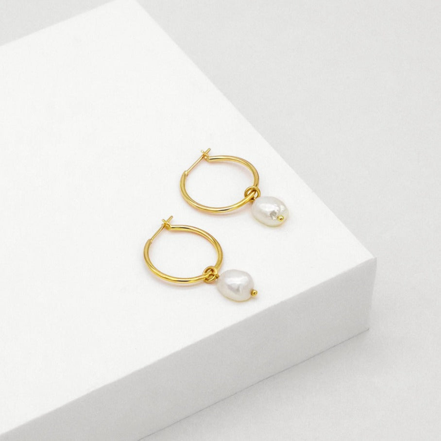 Baroque Pearl Willpower Hoop Earring