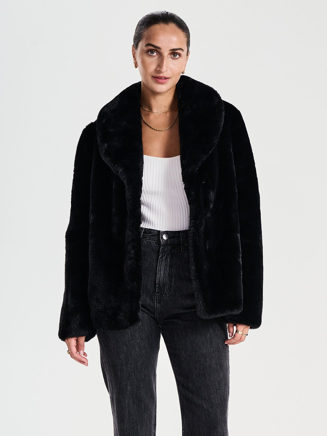 Marni Faux Fur Jacket | Black