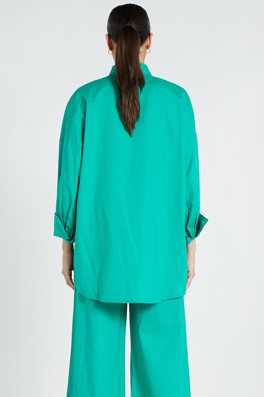 Oversized L/S Shirt | Emerald