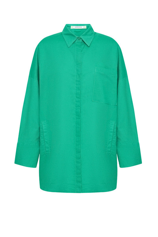 Oversized L/S Shirt | Emerald