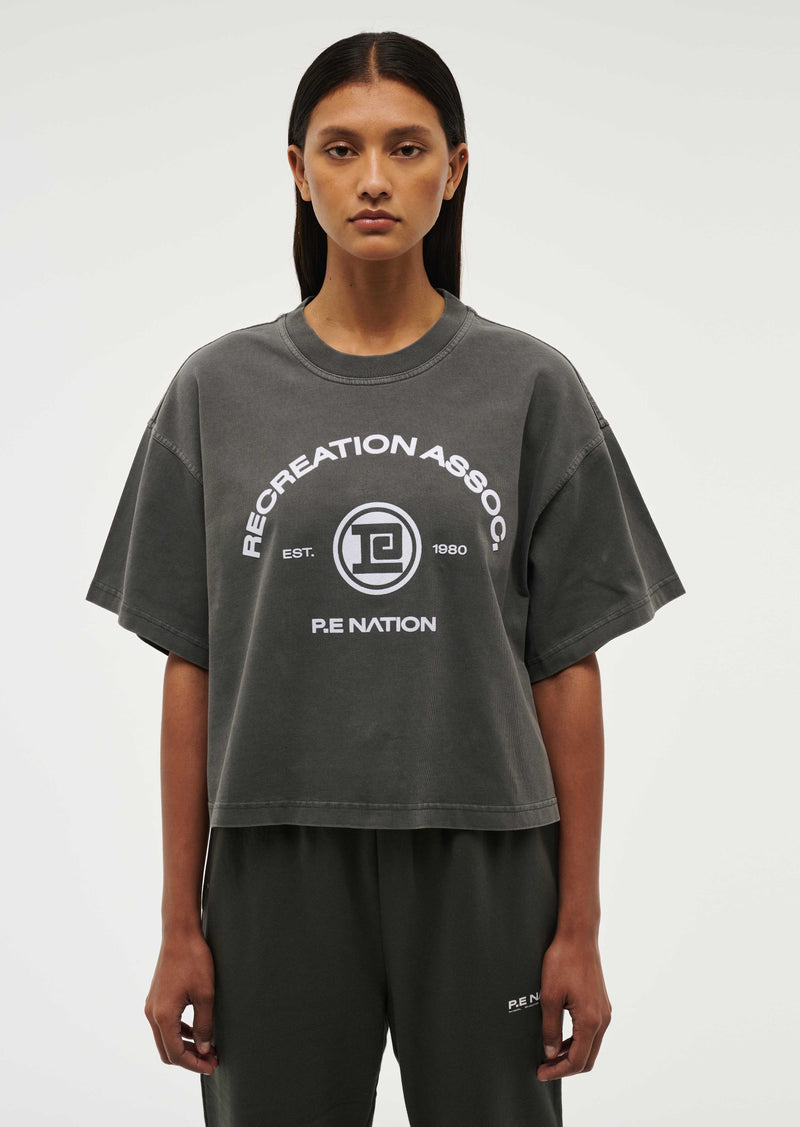 Throwback Boxy Tee | Gunmetal